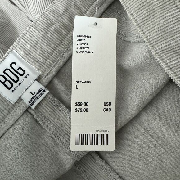 Urban Outfitters BDG Skirt Women Large Gray ALine Pleated Corduroy Mini Neutral - Picture 8 of 8